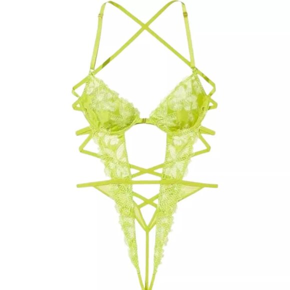 Victoria's Secret Other - New! Victoria's Secret Tease Floral Embroidery Crotchless Teddy 4310